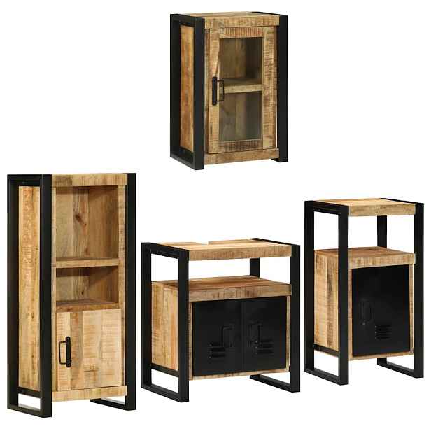 vidaXL Sada koupelnového nábytku 4 ks Hnědá 55 x 35 x 60 cm