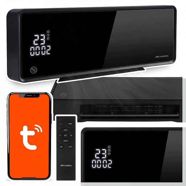 Vzduchová Clona Výkonný Energeticky Úsporný Ohřívač WiFi Pilot Timer 2000W