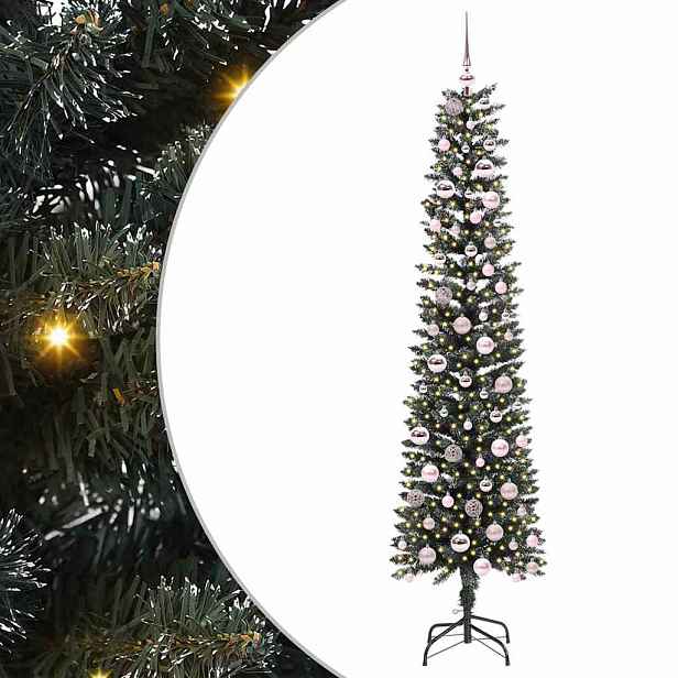 vidaXL Umělý vánoční stromeček Zelená 210 cm PVC, plast a ocel