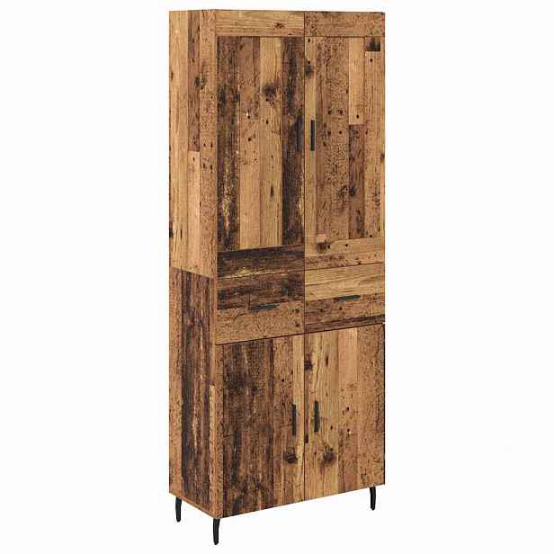 vidaXL Vysoký bufet 2 ks Staré dřevo 69,5 x 34 x 180 cm