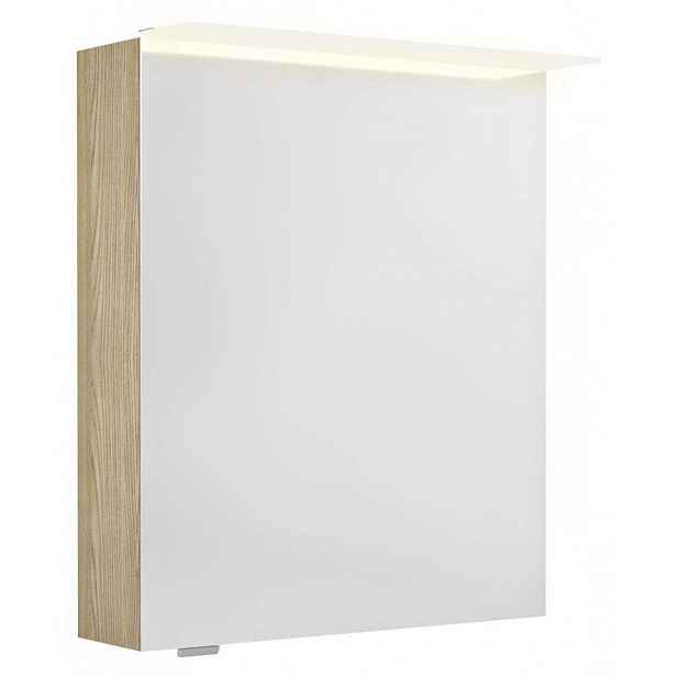 Sapho Linex - Zrcadlová skříňka s LED osvětlením 60x70x15 cm, P/L, jilm bardini LX060-0013