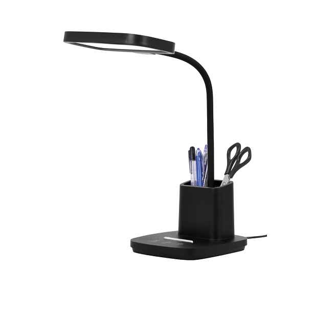 Stolní LED lampička s organizérem TOLA černá K-BL1301