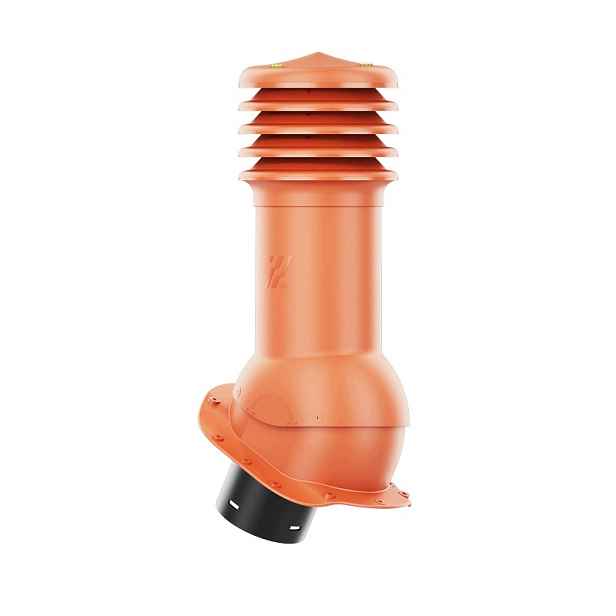 Větrací komín HiVent pro plechovou střešní krytinu, profil B, 125 mm, cihlový