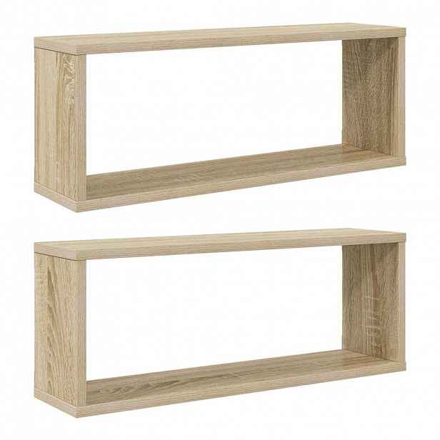 vidaXL Nástěnné obdélníkové police 2 ks dub sonoma 60x15x23cm kompozit