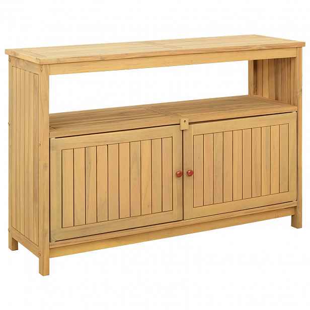 vidaXL Zahradní konzolový stůl s policí Světlá akácie 110 x 35 x 75 cm
