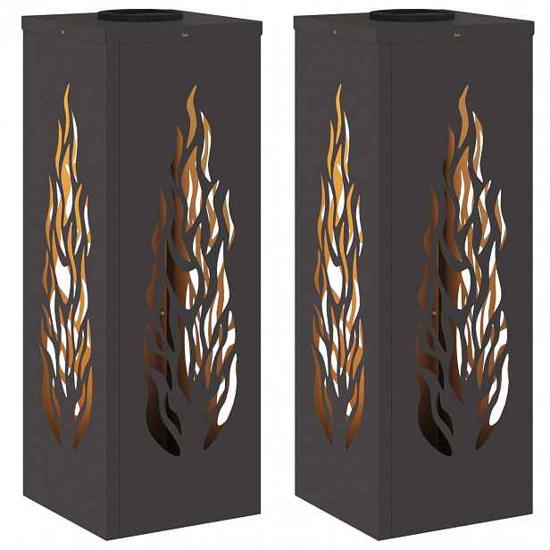 vidaXL Solární LED Cestovní Světlo 2 ks Teplá bílá 18 x 18 x 50 cm