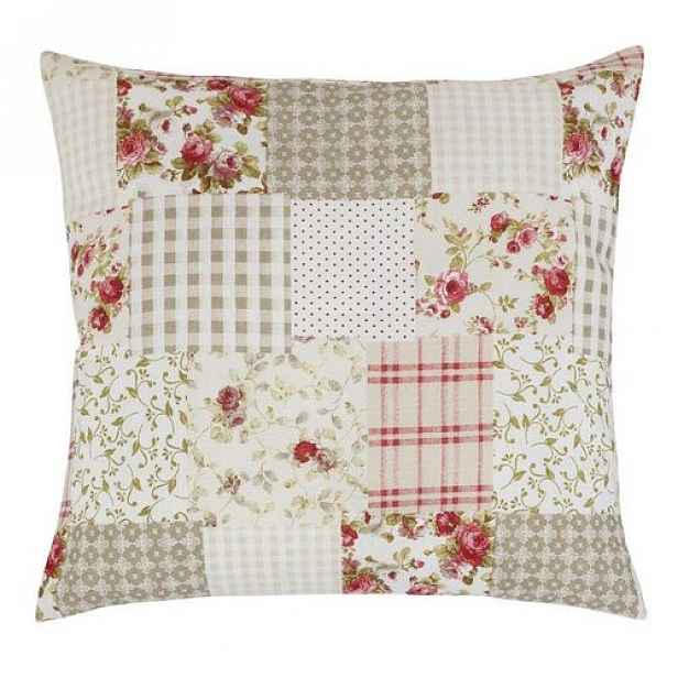 Bellatex Polštářek EMA Patchwork béžová, 45 x 45 cm