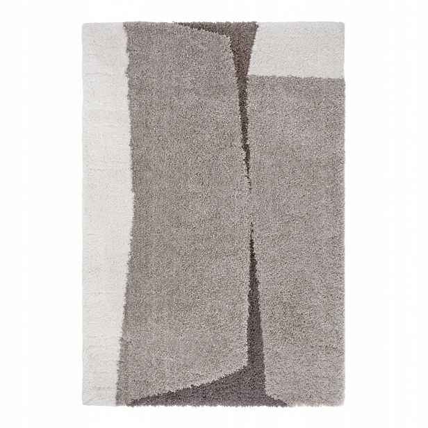 Krémově béžový koberec Shaggy boho do obývacího pokoje 120 x 170 cm