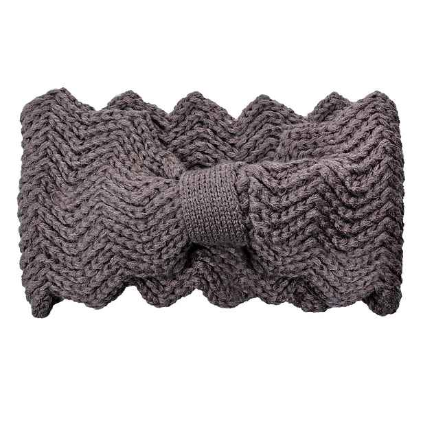 Šedá zimní čelenka - 10*22 cm Clayre & Eef