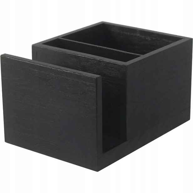 Stojan na příbory, výška: 120 mm, délka: 220 mm, šířka: 160 mm, černý.