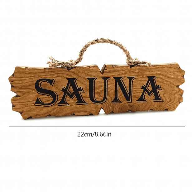 TEMU Značka do sauny, dřevěná cedule na dveře, cedule do parní a saunové místnosti, parní místnost, koupelna, sprchová sauna, instruktážní cedule,