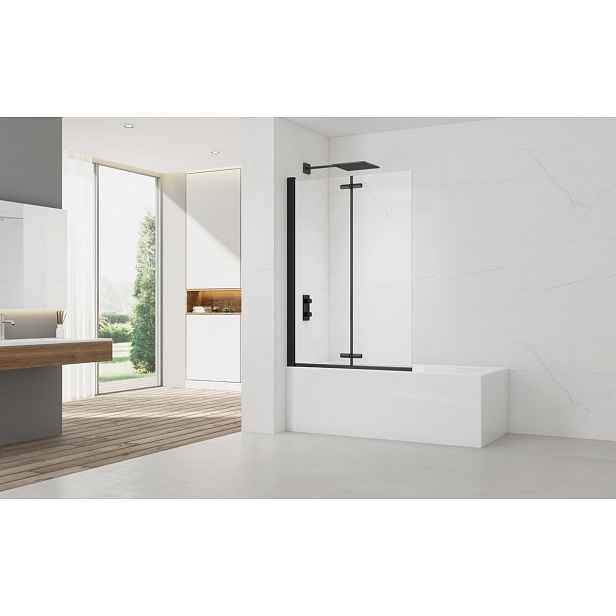 Vanová zástěna SAT SK 150x105 cm černá SATVZSKNEW105C