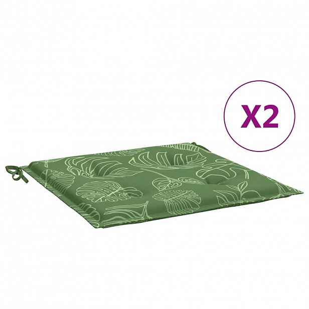 vidaXL Podušky na židli 2 ks vzor listů 40x40x3 cm textil