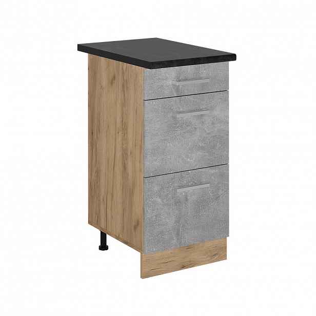 Vicco SPODNÍ SKŘÍŇKA KUCHYŇSKÉ LINKY R-Line Beton 40 cm se zásuvkami, PD Antracit