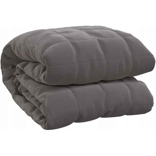 Zátěžová deka vidaXL 9 kg 122 x 183 cm šedá, prošívaná, měkká, s poutky