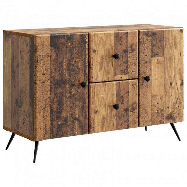 vidaXL Servírovací skříň se zásuvkou Staré dřevo 89 x 34,5 x 60 cm