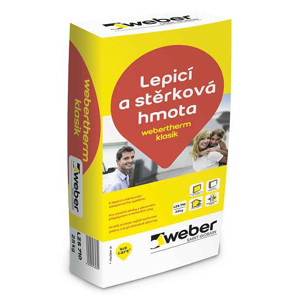 Hmota lepicí a stěrková webertherm klasik 25 kg
