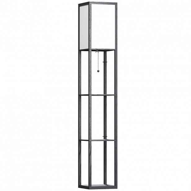 HOMCOM STOJACÍ LAMPA Osvětlení E27 do 40 W se 3 policemi do obývacího pokoje/ložnice Dřevo