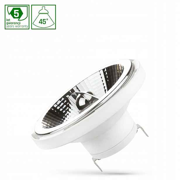 Led žárovka AR111 G53 12V 14W Smd 45st Teplá Barva Bílá