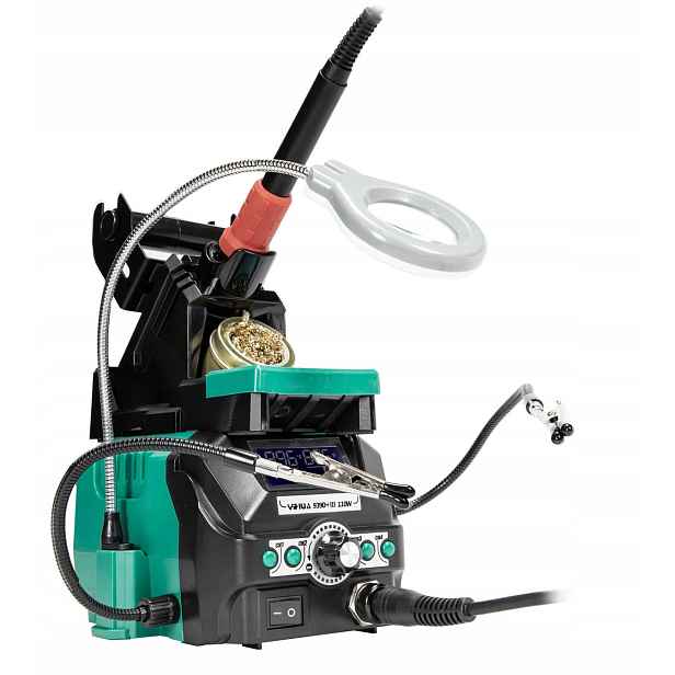 Pájecí stanice s lupou a krokodýlky 120W Yihua 939D+III baňková