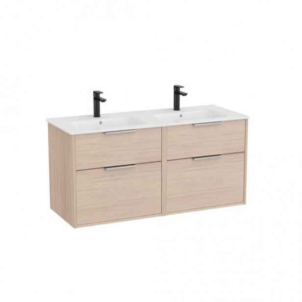 Roca Optica koupelnová skříňka s dvojumyvadlem 120x58x45,5 cm světlý dub OPT1202ZJ