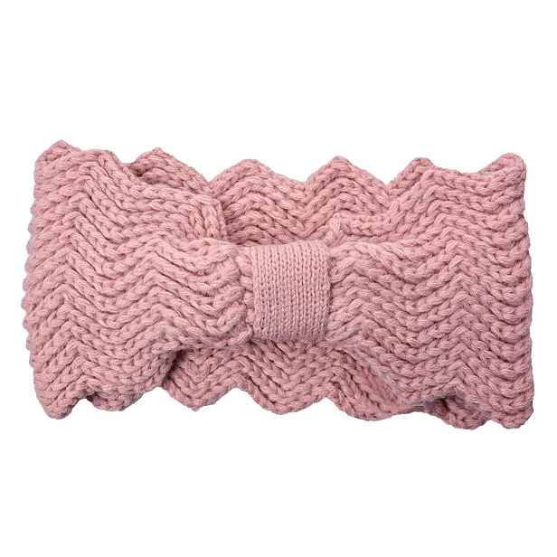 Růžová zimní dámská čelenka - 10*22 cm Clayre & Eef