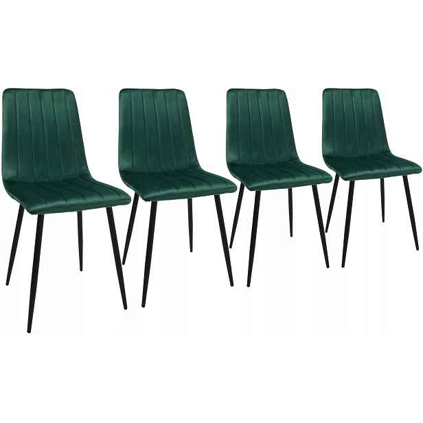 Sada 4 židlí DankorDesign Axa zeleň lahvová