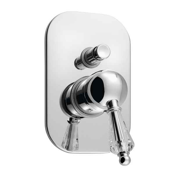 Sapho KIRKÉ CRYSTAL podomítková sprchová baterie, 2 výstupy, páčka krystal, chrom