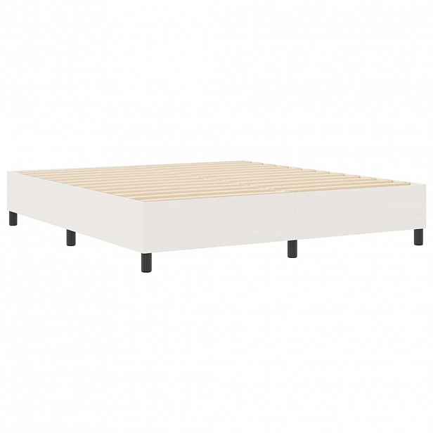vidaXL Rám platformy Krémová 180 x 200 cm Žebrovaná látka
