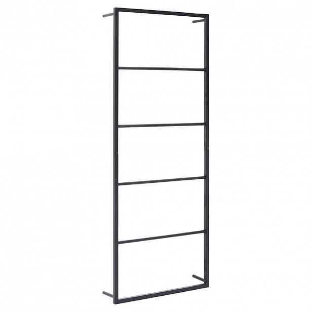 vidaXL Věšák na ručníky černý 45 x 10 x 115 cm ocel