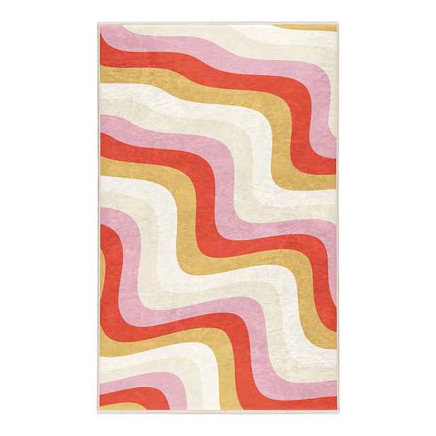 Žlutý/růžový pratelný koberec 160x230 cm Creamy Raspberry Swirl – Mila Home