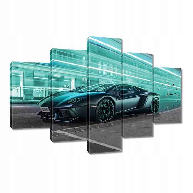 Nástěnné hodiny 150x105 auto Tyrkys