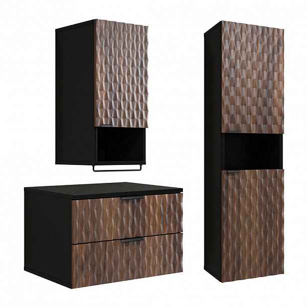Petits-meubles KOUPELNOVÝ NÁBYTEK 63cm Nevia 2er-Set Dřevo a černá