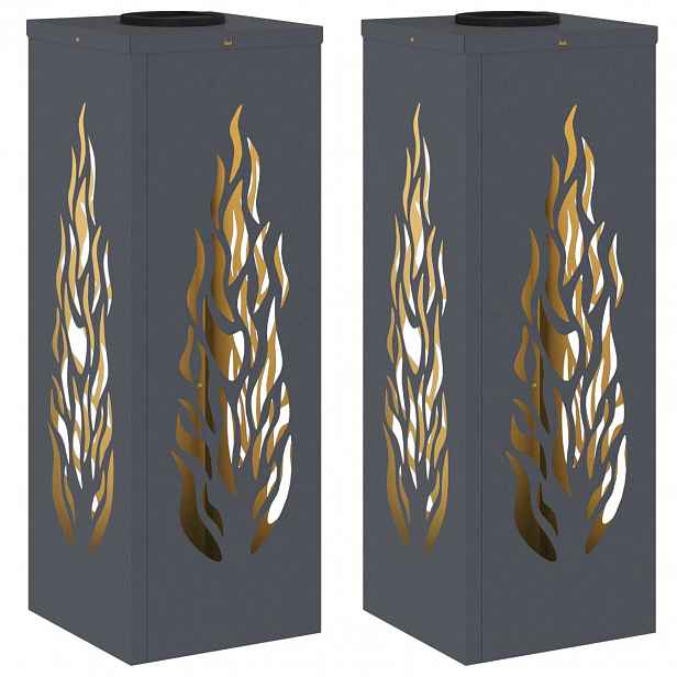 vidaXL Solární LED Cestovní Světlo 2 ks Teplá bílá 18 x 18 x 50 cm