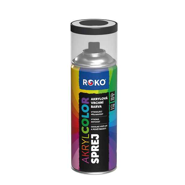 Barva akrylová vrchní Roko AKRYCOLOR Sprej antracitová šedá, 400 ml