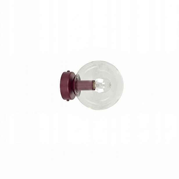Emibig Magnus nástěnná lampa burgundská skleněná koule 1xE14 10W