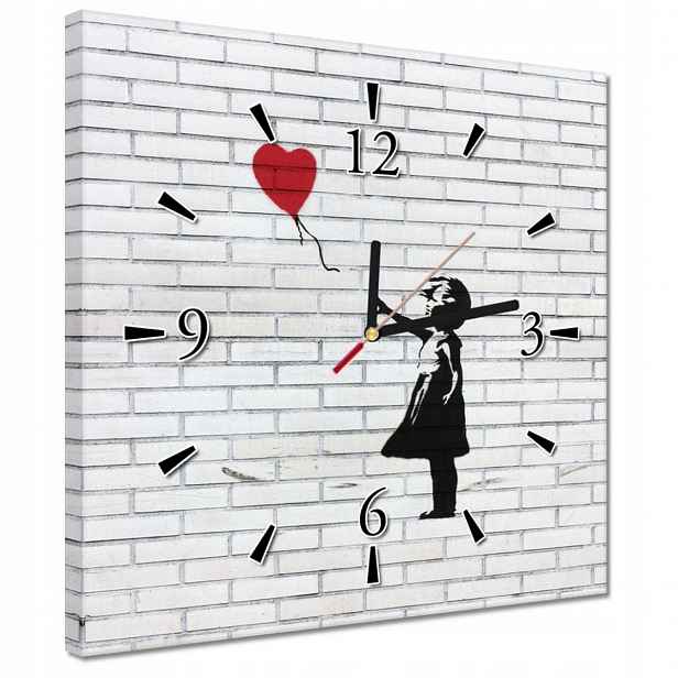 Hodiny 30x30 Banksy Dívka balón