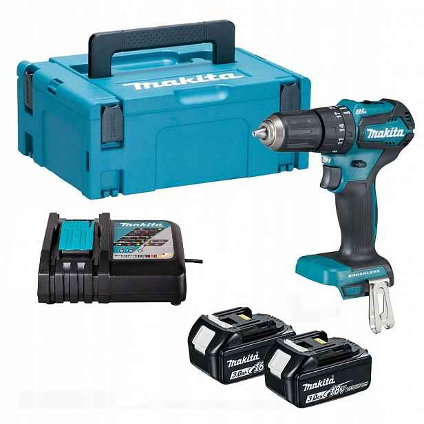 Makita DHP483RFJ Akumulátorová Příklepová Aku Vrtačka 18V 2x3Ah 40Nm
