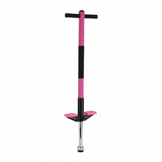 Relaxdays POGO-TYČ Růžová nerezová ocel 15-35 kg