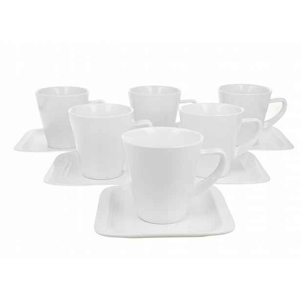 Sada šálků na kávu porcelán 6 kusů s podšálky Infinity