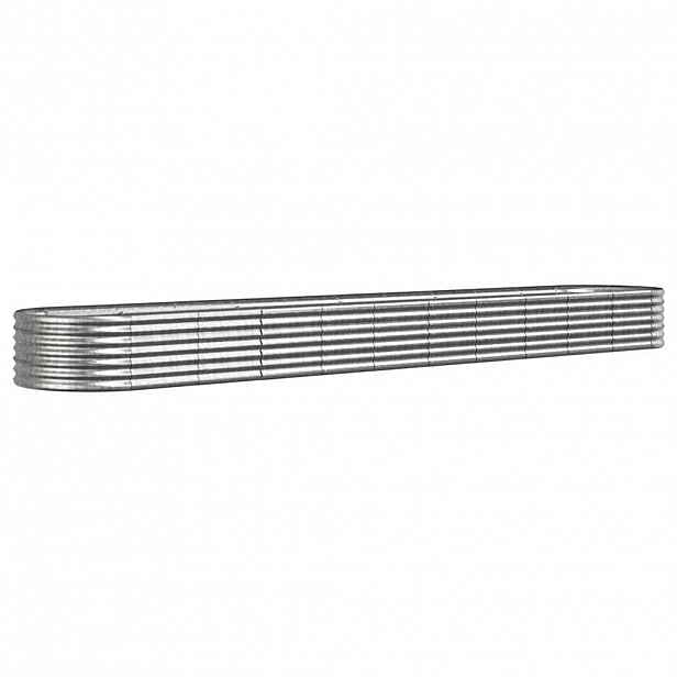 vidaXL Vyvýšený záhon pozinkovaná ocel 440x80x36 cm stříbrný