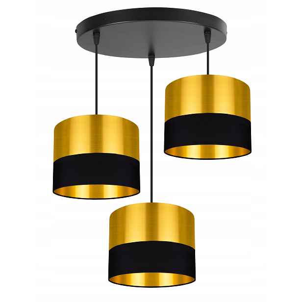 Závěsné Stropní Svítidlo S Trojitým Stínítkem Zlatá Glamour Moderní Barva