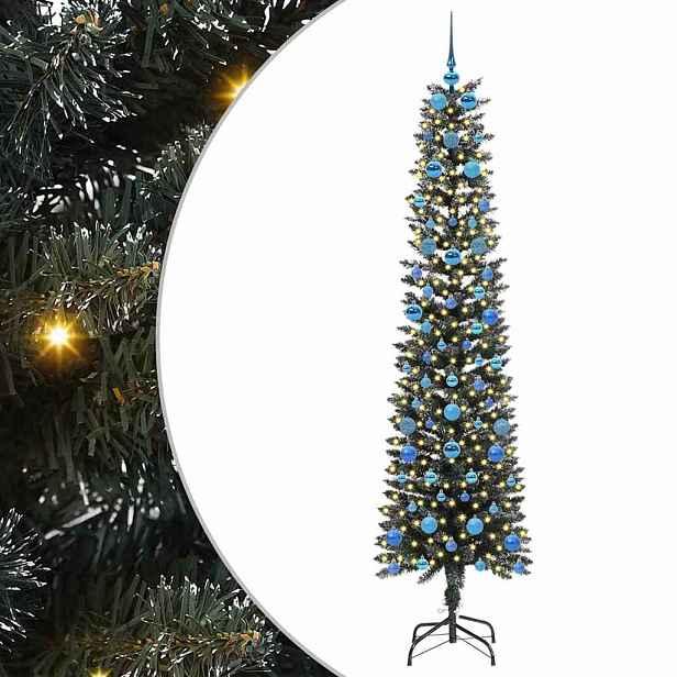 vidaXL Umělý vánoční stromeček Zelená 210 cm PVC, plast a ocel