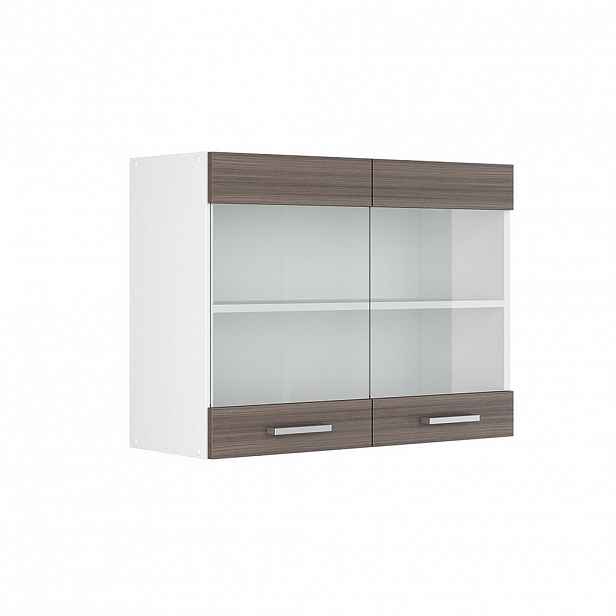 Vicco UNIVERZÁLNÍ NÁSTĚNNÁ SKŘÍŇKA R-Line Šedá 80 cm se skleněnými dvířky