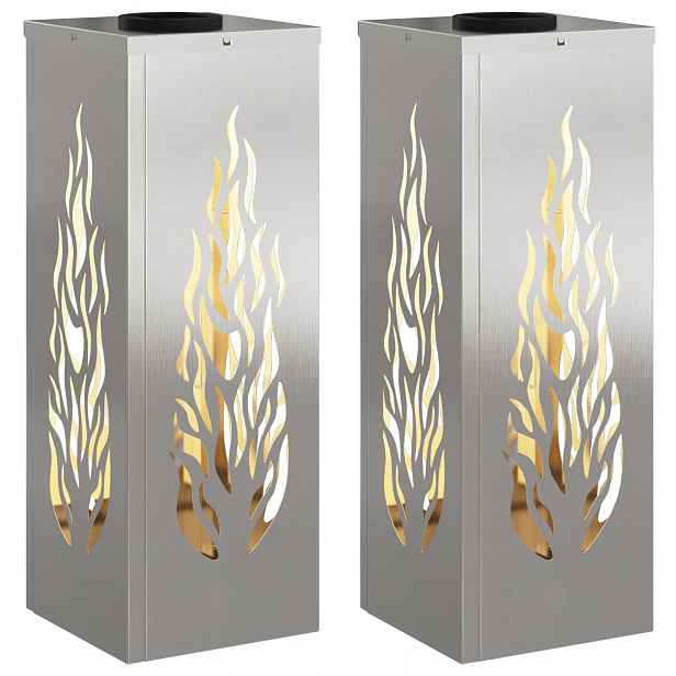 vidaXL Solární LED Cestovní Světlo 2 ks Teplá bílá 18 x 18 x 50 cm