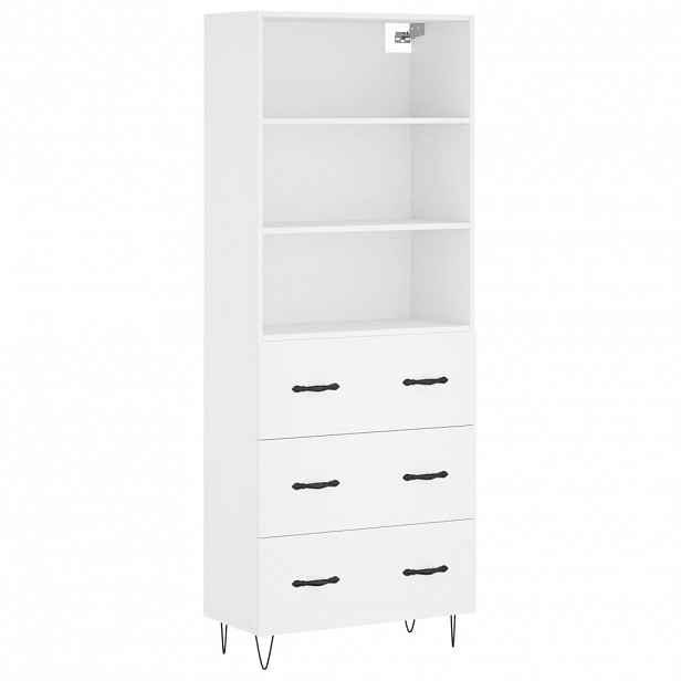 vidaXL Skříň highboard bílá 69,5 x 34 x 180 cm kompozitní dřevo