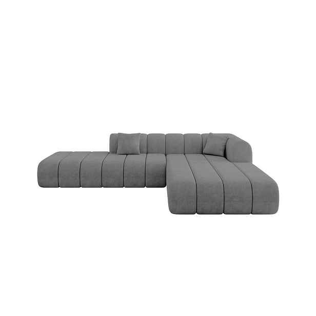ALTDECOR ROHOVÁ SEDAČKA s otomanem, pravá BILA-L 289x176x71 Šedá Velur