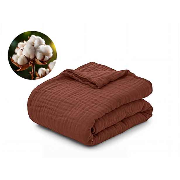 Dormeo bavlněná mušelínová deka Luxe hnědá