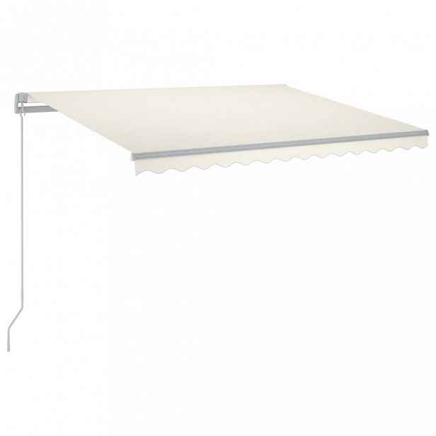 Ručně zatahovací markýza s LED světlem 350x250 cm Dekorhome Krémová