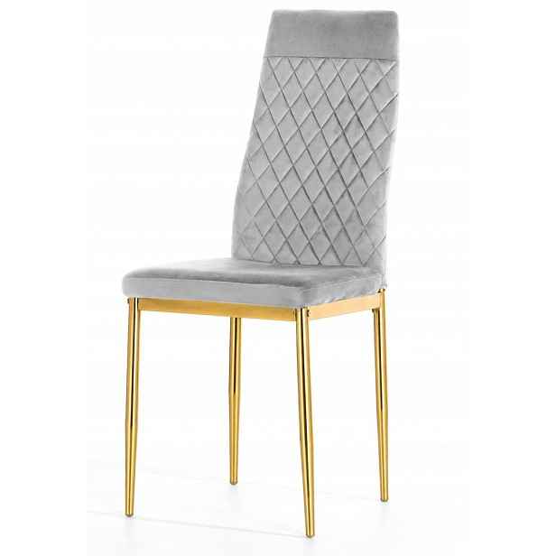 Čalouněné křeslo Valva Caro Velvet Grey Gold Lugano
